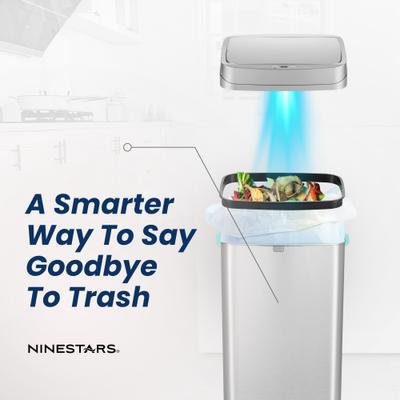Show full view: NineStars Nova Series UV Odor Neutralizing Smart Trash Can Dog Waste Disposal, 13-gal slide 4 of 7