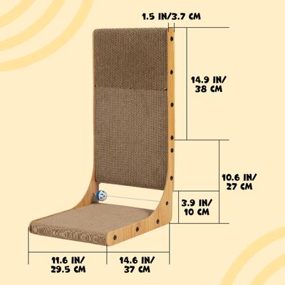 Show full view: Happy & Polly L-Shaped Cat Scratcher Toy with Bouncy Ball, 2 count slide 9 of 9