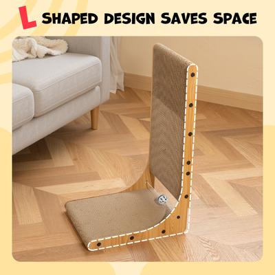 Show full view: Happy & Polly L-Shaped Cat Scratcher Toy with Bouncy Ball, 2 count slide 5 of 9