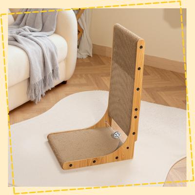 Show full view: Happy & Polly L-Shaped Cat Scratcher Toy with Bouncy Ball, 2 count slide 3 of 9