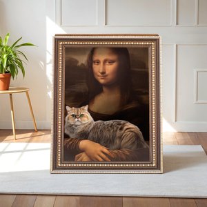Happy & Polly 19.4-in Interactive Art-Inspired Mona Lisa 3D Cat Scratcher Toy