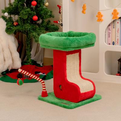 Show full view: Happy & Polly Christmas Boot Cat Scratcher Toy, Green/Red slide 4 of 9