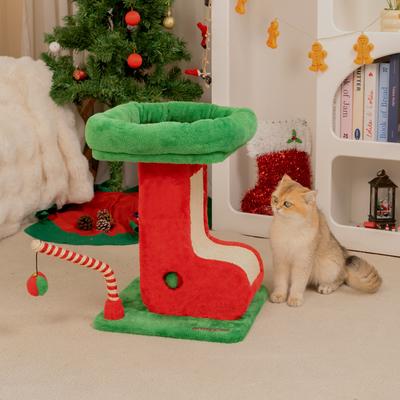 Show full view: Happy & Polly Christmas Boot Cat Scratcher Toy, Green/Red slide 2 of 9