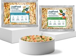 JustFoodForDogs Puppy Variety Pack Fish & Chicken Fresh Puppy Food, 18-oz pouch, case of 7  