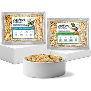 JustFoodForDogs Puppy Variety Pack Fish & Chicken Fresh Puppy Food, 18-oz pouch, case of 7  