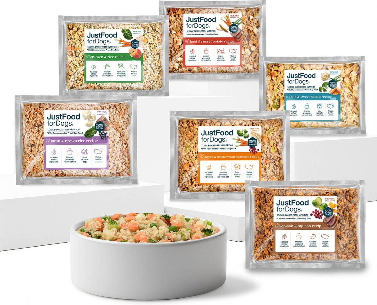 JUSTFOODFORDOGS Sampler Variety Box Frozen Human-Grade Fresh Dog