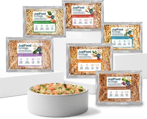 JUSTFOODFORDOGS Sampler Variety Box Frozen Human-Grade Fresh Dog