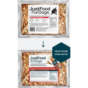 JustFoodForDogs Sampler Variety Box Frozen Human-Grade Fresh Dog Food, 18-oz pouch, case of 7