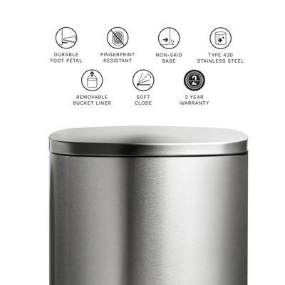 Show full view: NineStars Rectangular Step Trash Can Dog Waste Disposal, 13.2-gal slide 6 of 7