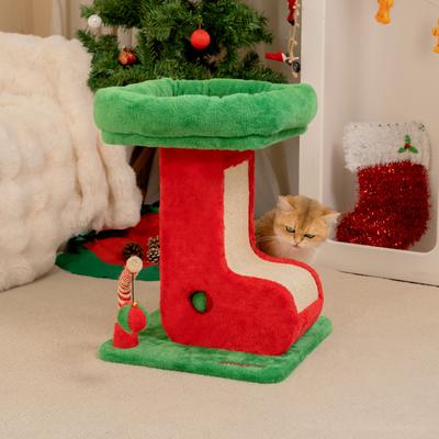 Show full view: Happy & Polly Christmas Boot Cat Scratcher Toy, Green/Red slide 3 of 9