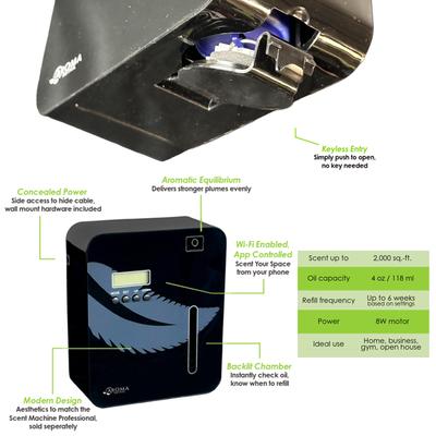 Show full view: Aroma Retail Scent Machine 101 Smart Pet Air Freshener with Herbal & Woodsy Leaf Spring 4-oz Fragrance Oil, Black slide 4 of 9