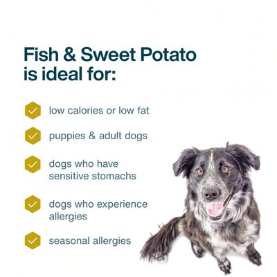 Show full view: JustFoodForDogs Fish & Sweet Potato Recipe Frozen Human-Grade Fresh Dog Food, 18-oz pouch, case of 21 slide 5 of 12
