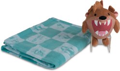 Looney Tunes Bunny Check Throw & Squeaky Pet Pillow Set Dog Plush Toy, Green, 40 x 50-in slide 1 of 9