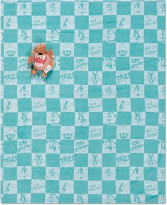 Show full view: Looney Tunes Bunny Check Throw & Squeaky Pet Pillow Set Dog Plush Toy, Green, 40 x 50-in slide 4 of 10