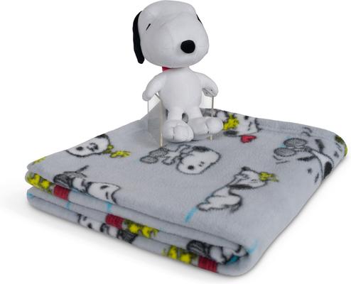 Show full view: Peanuts Snoopy Snoopy Days Throw & Squeaky Pet Pillow Set Dog Plush Toy, Grey, 40 x 50-in slide 7 of 11