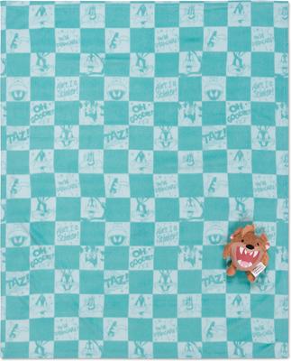 Show full view: Looney Tunes Bunny Check Throw & Squeaky Pet Pillow Set Dog Plush Toy, Green, 40 x 50-in slide 2 of 10