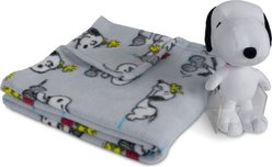 Peanuts Snoopy Snoopy Days Throw & Squeaky Pet Pillow Set Dog Plush Toy, Grey, 40 x 50-in slide 1 of 9