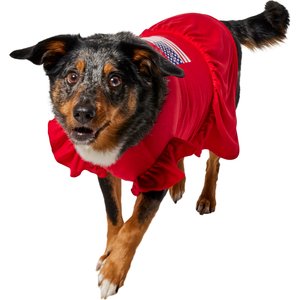 Frisco Americana Flag Ruffle Dog & Cat Dress, Large