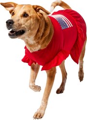 Frisco Americana Flag Ruffle Dog & Cat Dress, X-Large