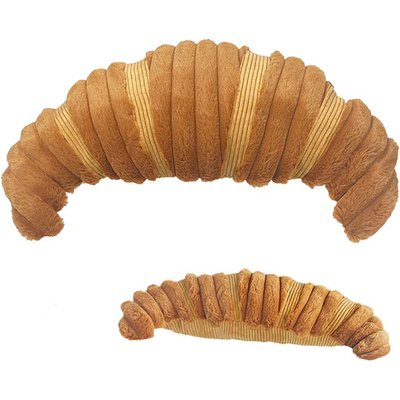 Petlou Petlou Food Croissant Squeaky Plush Dog Toy, 27-in