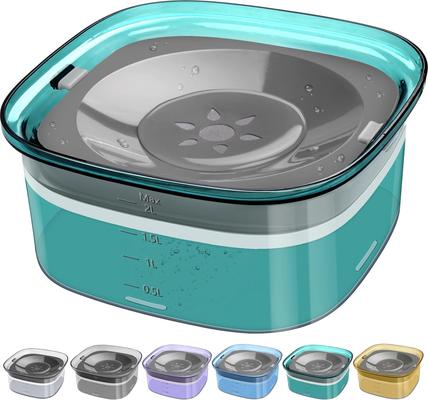 Show full view: UPSKY Spill Proof, No Splash Non-Skid Plastic Slow Feeder Dog & Cat Water Bowl, 2-L, Green slide 2 of 9