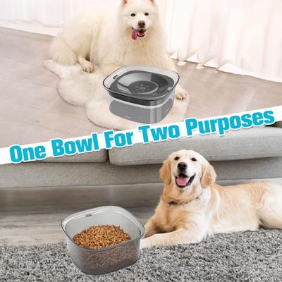 Show full view: UPSKY Spill Proof, No Splash Non-Skid Plastic Slow Feeder Dog & Cat Water Bowl, 2-L, Black slide 8 of 9