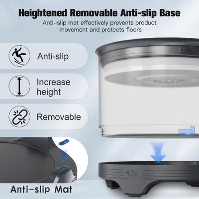 Show full view: UPSKY No Spill Anti-Slip Non-Skid Polypropylene Slow Drinking Feeder Dog & Cat Water Bowl, Grey, Large: 5.5-L slide 4 of 7