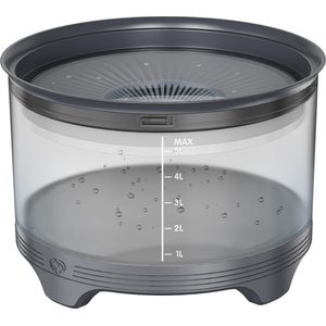 UPSKY No Spill Anti-Slip Non-Skid Polypropylene Slow Drinking Feeder Dog & Cat Water Bowl, Grey, Large: 5.5-L