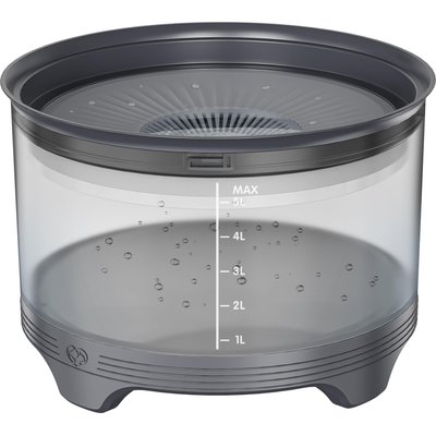 UPSKY UPSKY No Spill Anti-Slip Non-Skid Polypropylene Slow Drinking Feeder Dog & Cat Water Bowl, Grey, Large: 5.5-L