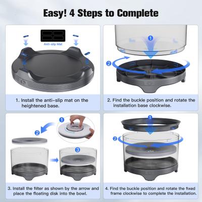 Show full view: UPSKY No Spill Anti-Slip Non-Skid Polypropylene Slow Drinking Feeder Dog & Cat Water Bowl, Grey, Large: 5.5-L slide 5 of 7