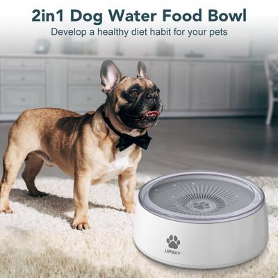Show full view: UPSKY No Spill Splash Proof Non-Skid Plastic Slow Feeder Mat Dog & Cat Bowl, Grey, Large: 3-L slide 7 of 7