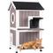 Show in main carousel: FunXplore 2 Story Wooden Outdoor Cat House, Grey slide 1 of 8