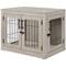 Show in main carousel: Unipaws Wooden Wire Furniture End Table Dog Crate, Weathered Gray, Medium slide 2 of 7