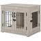 Show in main carousel: Unipaws Wooden Wire Furniture End Table Dog Crate, Weathered Gray, Small slide 1 of 7