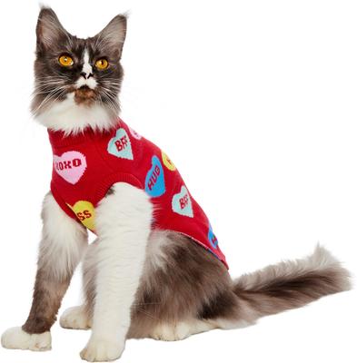 Show full view: Frisco Valentine's Conversation Candy Heart Dog & Cat Sweater, Medium slide 2 of 10
