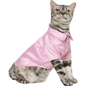 Frisco Valentine's Satin Dog & Cat Pajama Shirt with Heart Buttons, Small
