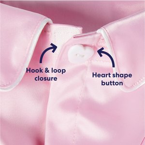 Frisco Valentine's Satin Dog & Cat Pajama Shirt with Heart Buttons, Small