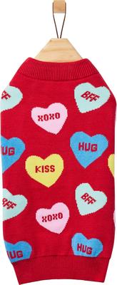 Show full view: Frisco Valentine's Conversation Candy Heart Dog & Cat Sweater, X-Small slide 4 of 11