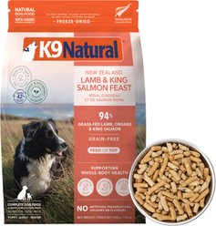 K9 Natural Lamb & King Salmon Grain-Free Freeze-Dried Dog Food, 1.1-lb bag