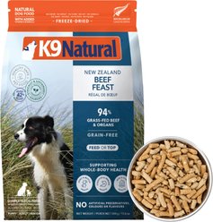 K9 Natural New Zealand Beef Feast Grain-Free Freeze-Dried Dog Food, 1.1-lb bag