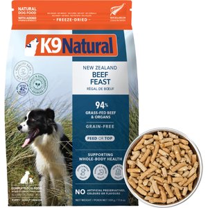 K9 Natural New Zealand Beef Feast Grain-Free Freeze-Dried Dog Food, 1.1-lb bag