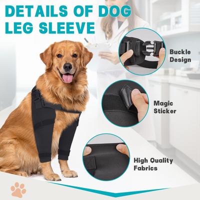 Show full view: Supet Front Leg Double Dog Elbow Protector & Recovery Sleeves for Front Legs, Medium slide 8 of 8