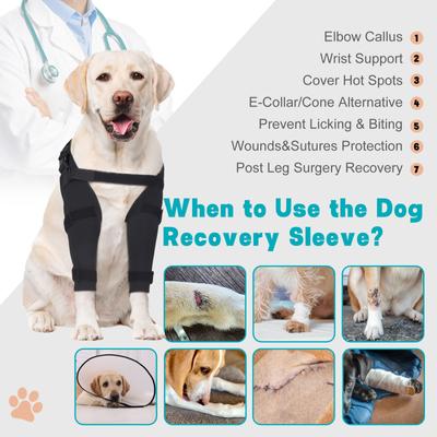 Show full view: Supet Front Leg Double Dog Elbow Protector & Recovery Sleeves for Front Legs, Medium slide 7 of 8