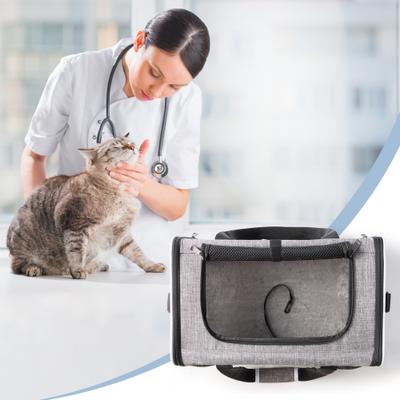 Show full view: Gapzer Soft-Sided Collapsible & Washable Travel Dog & Cat Carrier, 18.1 x 11.8 x 11.8-in, Grey slide 9 of 10