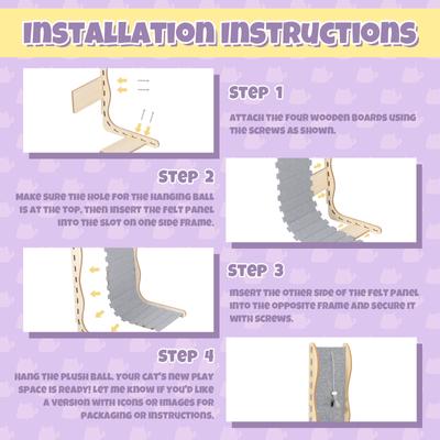 Show full view: Happy & Polly L-Shape 26.8-in Modern Felt Cat Scratcher, Grey slide 8 of 11