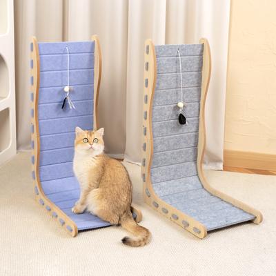 Show full view: Happy & Polly Modern Felt L-Shaped Cat Scratching Toy, Set of 2, Grey/Purple slide 2 of 9