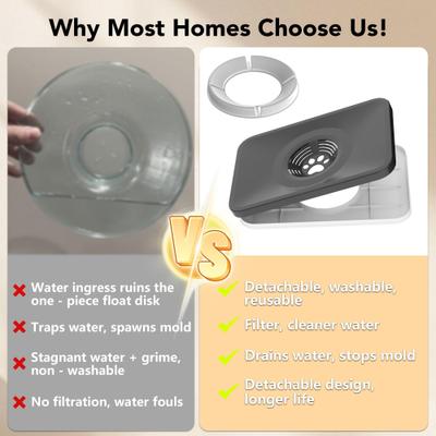 Show full view: Decflow 10-L Stainless Steel No Spill Anti-Splash Dog Water Bowl with XX-Large Silicone Mat, Black slide 9 of 10