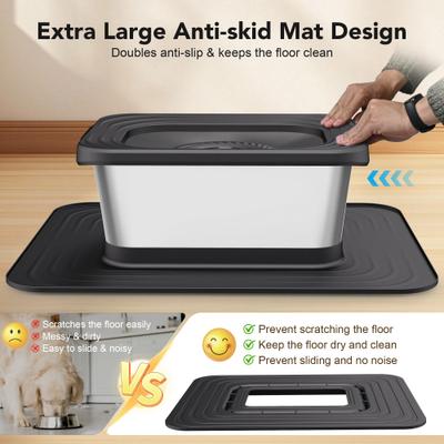 Show full view: Decflow 10-L Stainless Steel No Spill Anti-Splash Dog Water Bowl with XX-Large Silicone Mat, Black slide 5 of 10