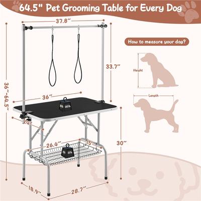 Show full view: Yaheetech Adjustable Dog Grooming Table, Black slide 3 of 7