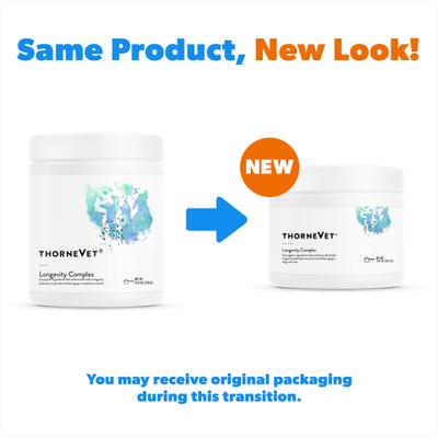 Show full view: ThorneVET Longevity Complex Powder Supplement for Dogs, 90 scoops slide 3 of 11